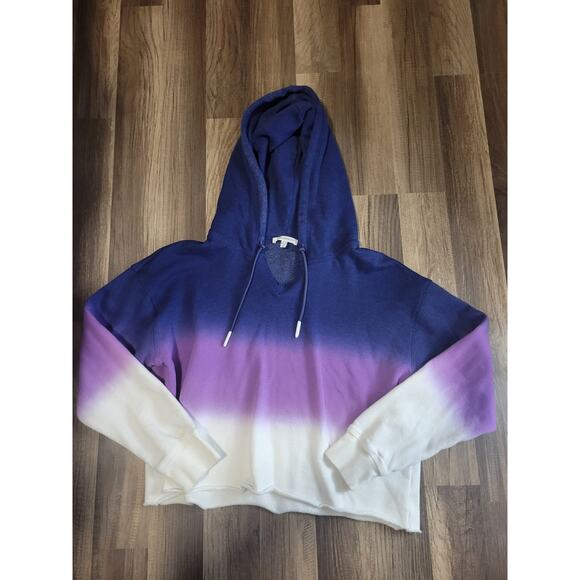 Good American Cropped Purple Ombre Pull Over Hoodie Sunset001 Size 4 Women's XL - Picture 8 of 10